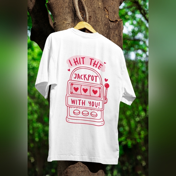 nataly thyme Tops - Jackpot Red And White  Valentines Tee Shirt